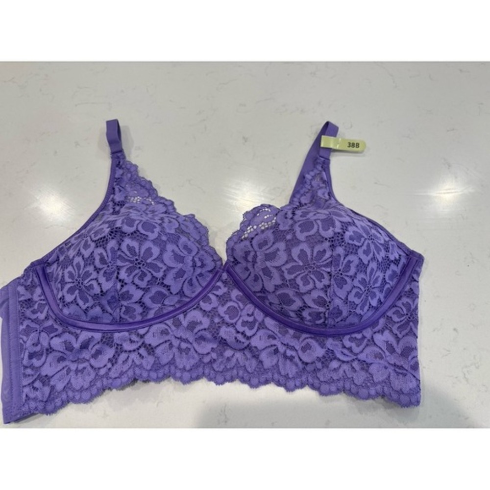 NEW‎ !! Beautiful Purple Lace Bra Multiple Ways To Wear